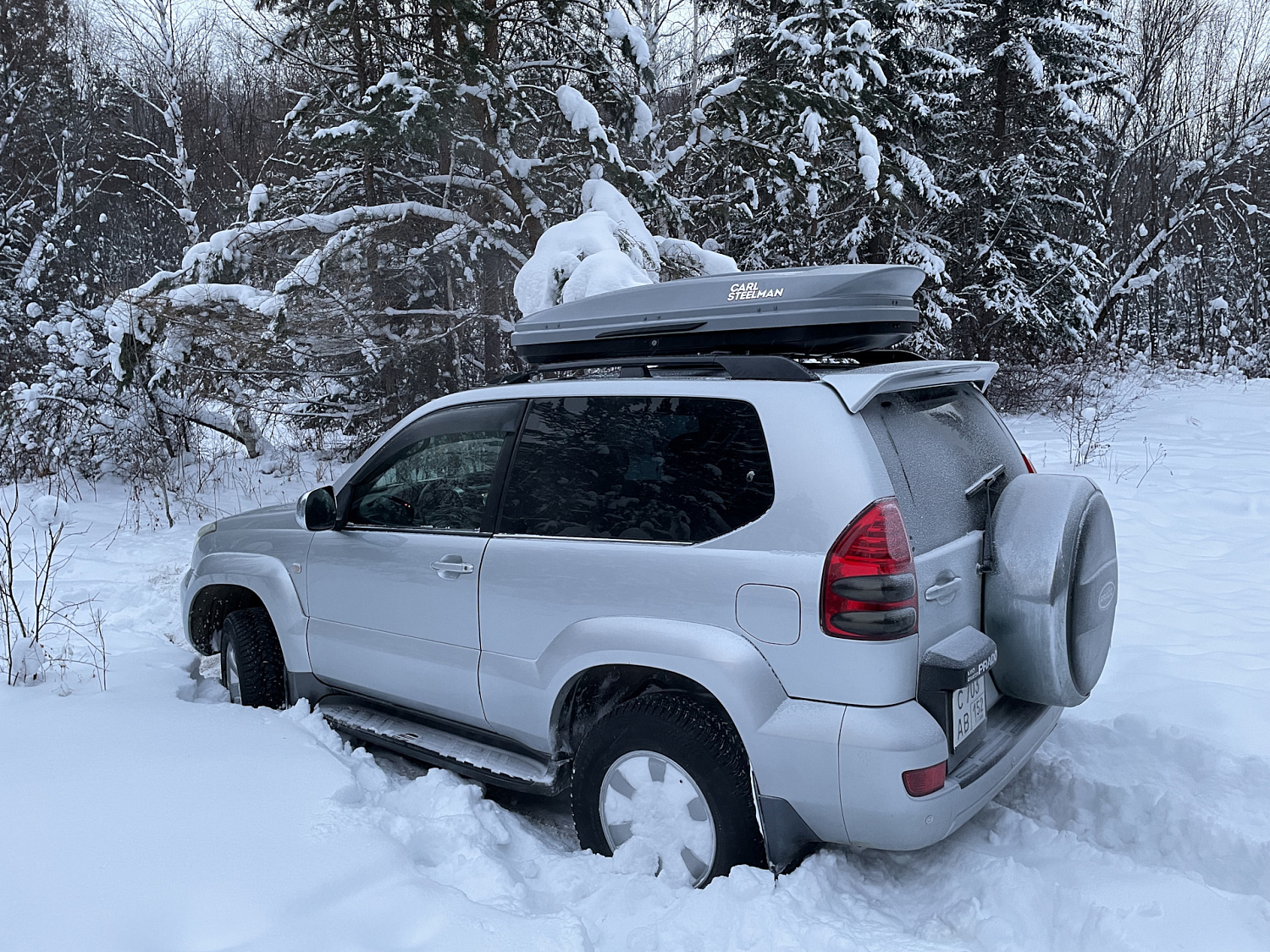 Багажный бокс на крышу Carl Steelman SPORT 1950*860*380 темно-серый "карбон" с двухсторонним открытием + еврокрепление "краб"(об.450л) от магазина ФаркопРос